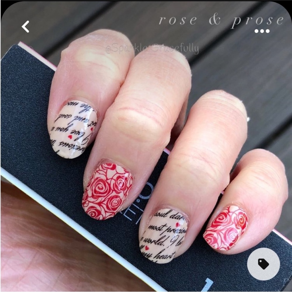 *Retired* Color Street: Rose & Prose | Valentine’s Day Floral Neutral Red Beige - Picture 1 of 10